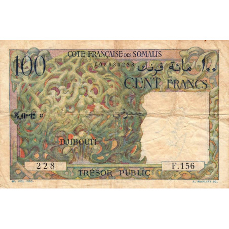 Djibouti - Pick 26 - 100 francs - 1952 - Etat : TB