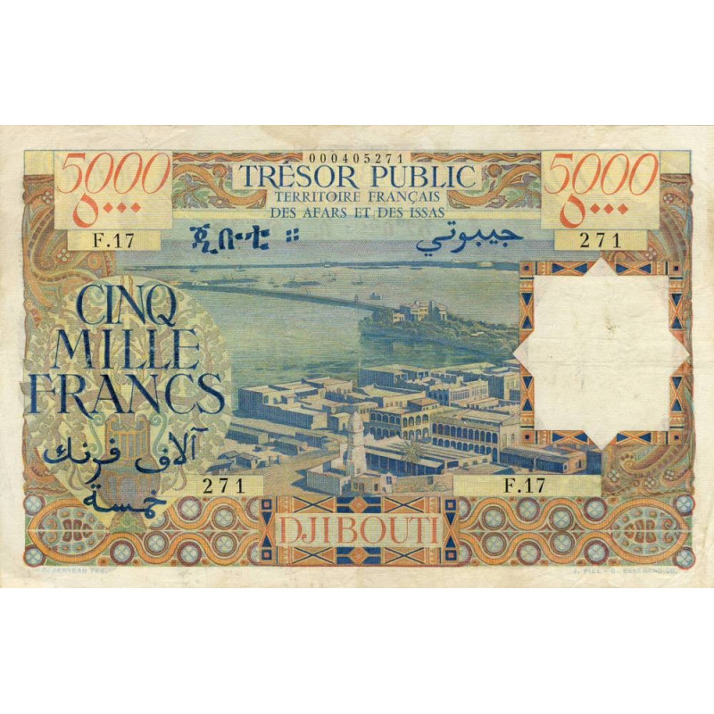 Djibouti - Pick 30 - 5'000 francs - 1969 - Etat : TTB