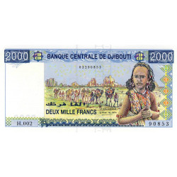 Djibouti - Pick 43_1 - 2'000 francs - Série H.002 - 2008 - Etat : NEUF