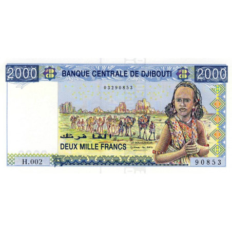 Djibouti - Pick 43_1 - 2'000 francs - Série H.002 - 2008 - Etat : NEUF