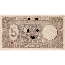 Djibouti - Pick 14s - 5 francs - Série J.23 - 1944 - Spécimen - Etat : SUP