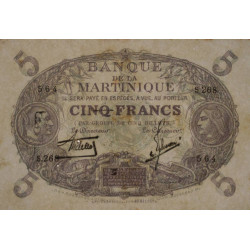 Martinique - Pick 6_2 - 5 francs - Série S.286 - 1934 - Etat : SUP