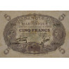 Martinique - Pick 6_2 - 5 francs - Série S.286 - 1934 - Etat : SUP
