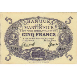 Martinique - Pick 6-3 - 5 francs - 1945 - Etat : SUP