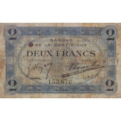 Martinique - Pick 11-1 - 2 francs - 1915 - Etat : TTB
