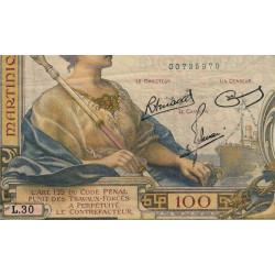 Martinique - Pick 13-5 - 100 francs - 1945 - Etat : TTB