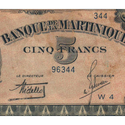 Martinique - Pick 16-1 - 5 francs - 1942 - Etat : B