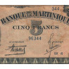 Martinique - Pick 16-1 - 5 francs - 1942 - Etat : B