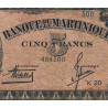 Martinique - Pick 16-1 - 5 francs - 1942 - Etat : TB-