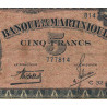 Martinique - Pick 16-1 - 5 francs - 1942 - Etat : B+