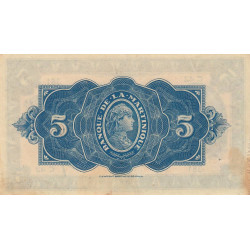 Martinique - Pick 16-1 - 5 francs - 1942 - Etat : TTB