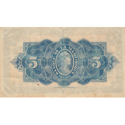 Martinique - Pick 16-2a - 5 francs - 1944 - Etat : TTB