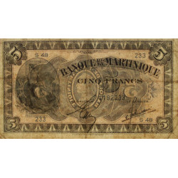 Martinique - Pick 16-2a - 5 francs - 1944 - Etat : TTB