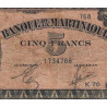 Martinique - Pick 16-2b - 5 francs - 1944 - Etat : TB-