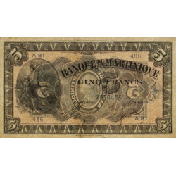 Martinique - Pick 16-2b - 5 francs - 1944 - Etat : SUP