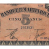 Martinique - Pick 16_2b - 5 francs - Série D 85 - 1944 - Etat : SUP+