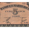 Martinique - Pick 16-2b - 5 francs - 1944 - Etat : SUP+