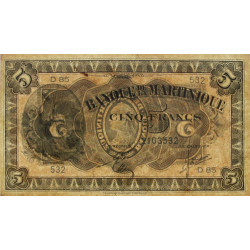 Martinique - Pick 16-2b - 5 francs - 1944 - Etat : SUP+