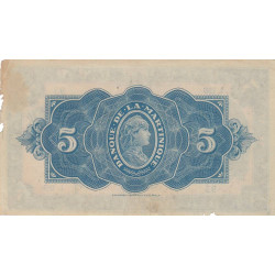 Martinique - Pick 16-2b - 5 francs - 1944 - Etat : TTB-