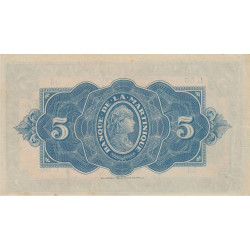 Martinique - Pick 16-2b - 5 francs - 1944 - Etat : SUP