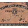 Martinique - Pick 16-3 - 5 francs - 1945 - Etat : SPL