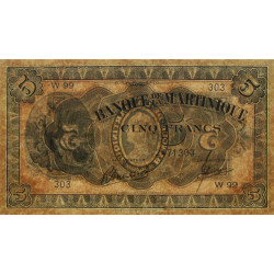 Martinique - Pick 16-3 - 5 francs - 1945 - Etat : SPL