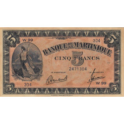 Martinique - Pick 16-3 - 5 francs - 1945 - Etat : SPL