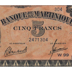 Martinique - Pick 16-3 - 5 francs - 1945 - Etat : SPL