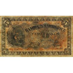 Martinique - Pick 16-3 - 5 francs - 1945 - Etat : SPL