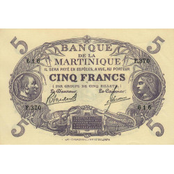 Martinique - Pick 6-3 - 5 francs - 1945 - Etat : SUP+