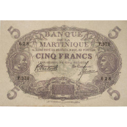 Martinique - Pick 6_3 - 5 francs - Série F.370 - 1945 - Etat : SUP