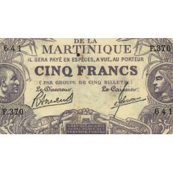 Martinique - Pick 6_3 - 5 francs - Série F.370 - 1945 - Etat : TTB+