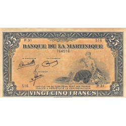 Martinique - Pick 17-3 - 25 francs - 1945 - Etat : SPL