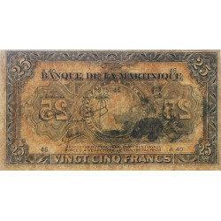 Martinique - Pick 17-3 - 25 francs - 1945 - Etat : SPL