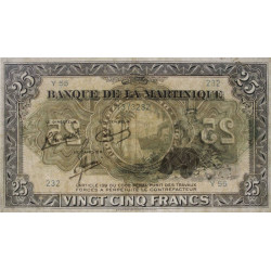 Martinique - Pick 17-3 - 25 francs - 1945 - Etat : TTB