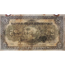 Martinique - Pick 17-3 - 25 francs - 1945 - Etat : TB+