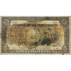 Martinique - Pick 17-3 - 25 francs - Variété - 1945 - Etat : TTB+