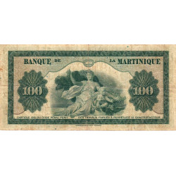 Martinique - Pick 19-1 - 100 francs - 1943 - Etat : TB+