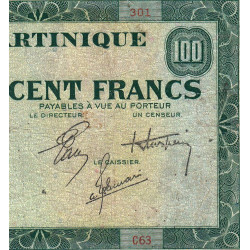 Martinique - Pick 19-2 - 100 francs - 1944 - Etat : TB+