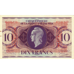 Martinique - Pick 23 - 10 francs - France Outre-Mer - 1944 - Etat : TTB