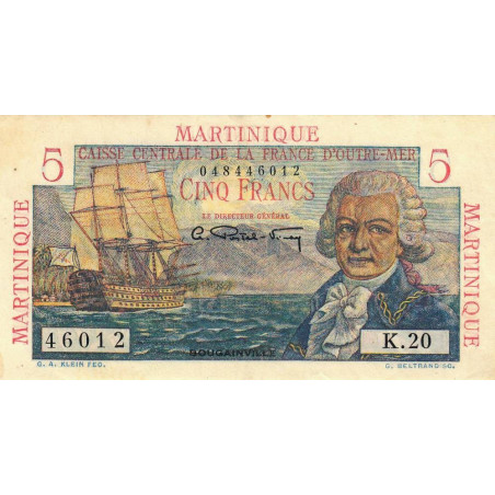 Martinique - Pick 27 - 5 francs - Série K.20 - 1946 - Etat : TTB+