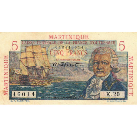 Martinique - Pick 27 - 5 francs - Série K.20 - 1946 - Etat : TTB+