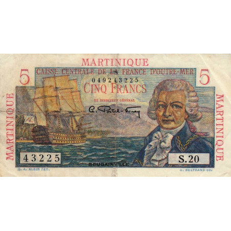 Martinique - Pick 27 - 5 francs - Série S.20 - 1946 - Etat : TB+