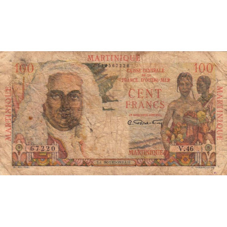 Martinique - Pick 31 - 100 francs - Série V.46 - 1946 - Etat : B