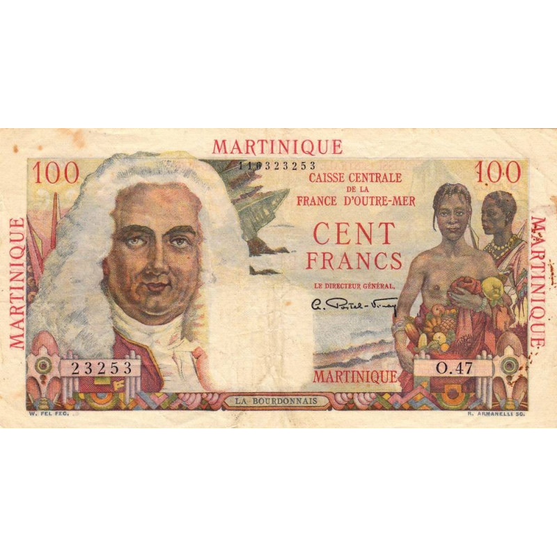 Martinique - Pick 31 - 100 francs - Série O.47 - 1946 - Etat : TTB