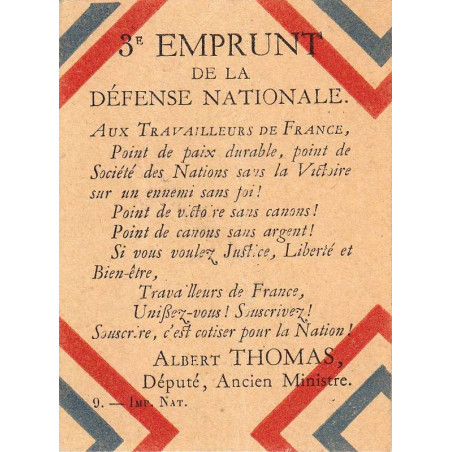 Emprunt de la Défense Nationale - 1917 - Lancé par avions - Etat : SUP