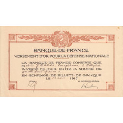 01 - Bellegarde - Versement d'or pour la Défense Nationale - 1915 - Etat : TTB+