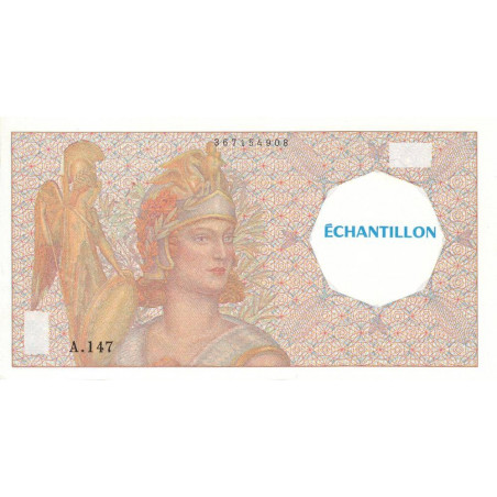 Athena à gauche - Format 50 francs QUENTIN DE LA TOUR - DIS-03-I essai 1 - Etat : SPL