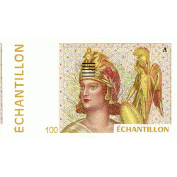 Athena à droite - 100 francs - DIS-04-B-02 - Couleure jaune dominante - Etat : NEUF