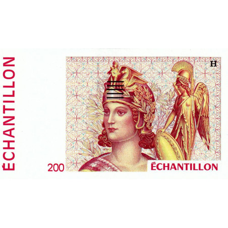 Athena à droite - 200 francs - DIS-04-B-04 - Couleure rouge dominante - Etat : NEUF